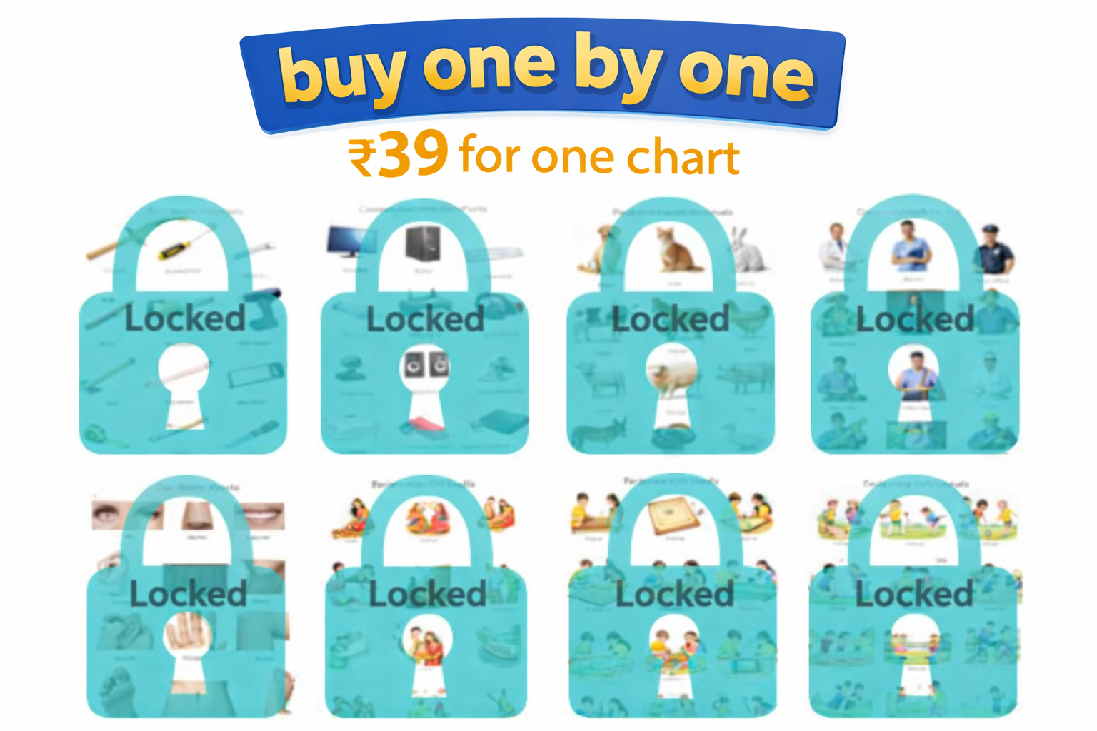 Educational charts buy one by one banner