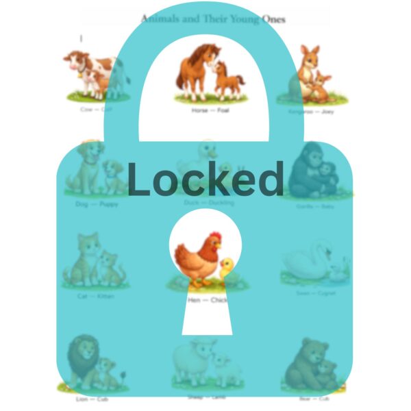 Locked Animals and their young Ones Chart