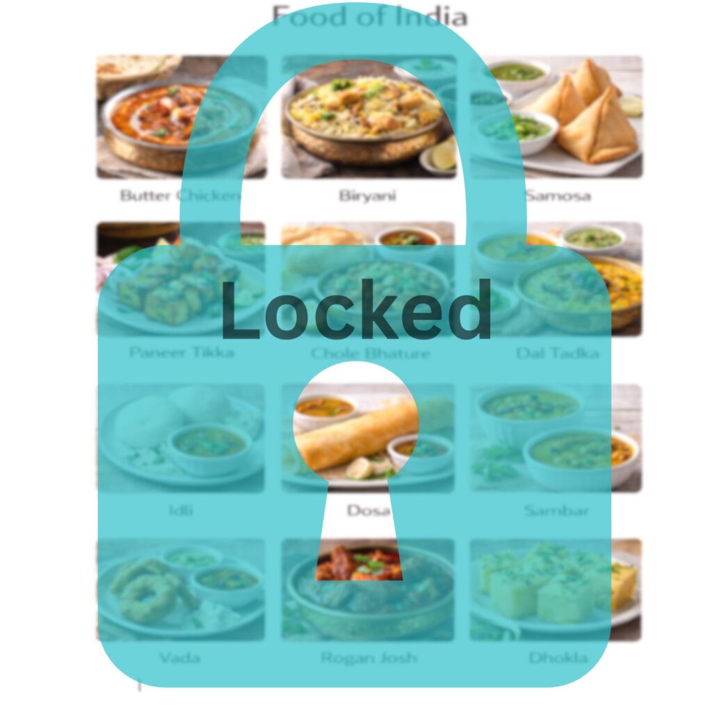 Locked Food Of India Chart