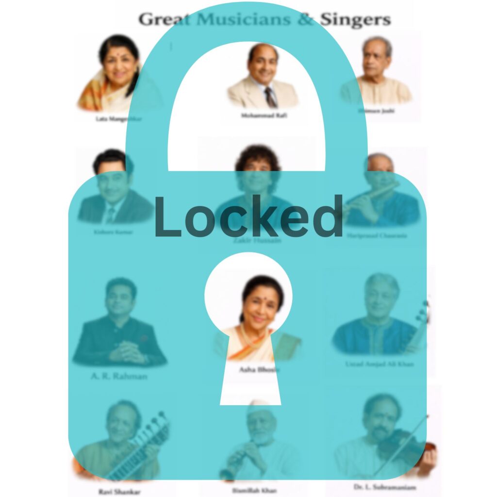 Locked Great Musicians and Singer Chart