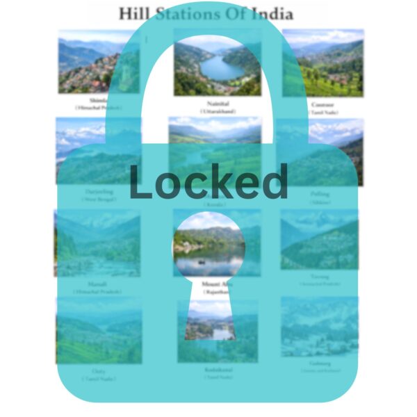 Locked Hill Station Of India Chart