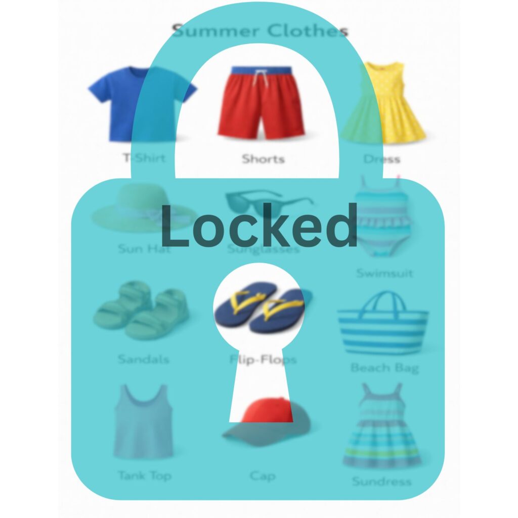 Locked Summer Clothes Chart