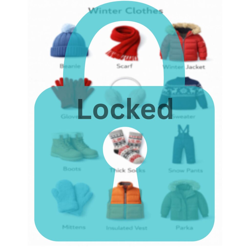 Locked Winter Clothes Chart